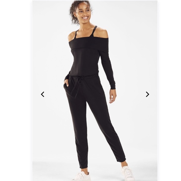 Fabletics Pants - NWT Fabletics Tess Off-Shoulder Jumpsuit Black M